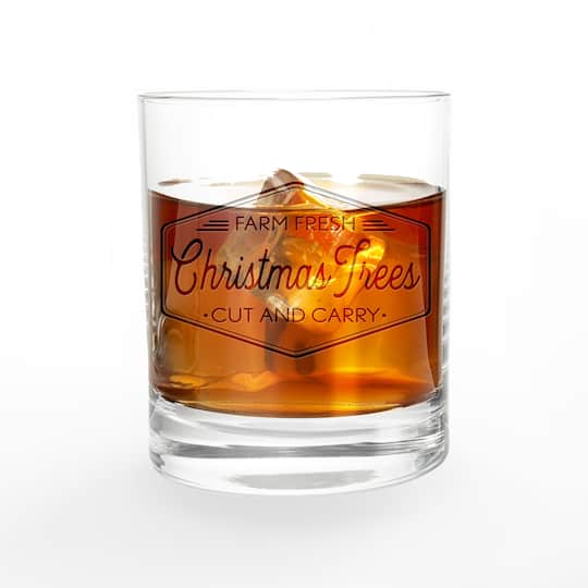 Cut and Carry Christmas Trees 11oz. Whiskey Glass